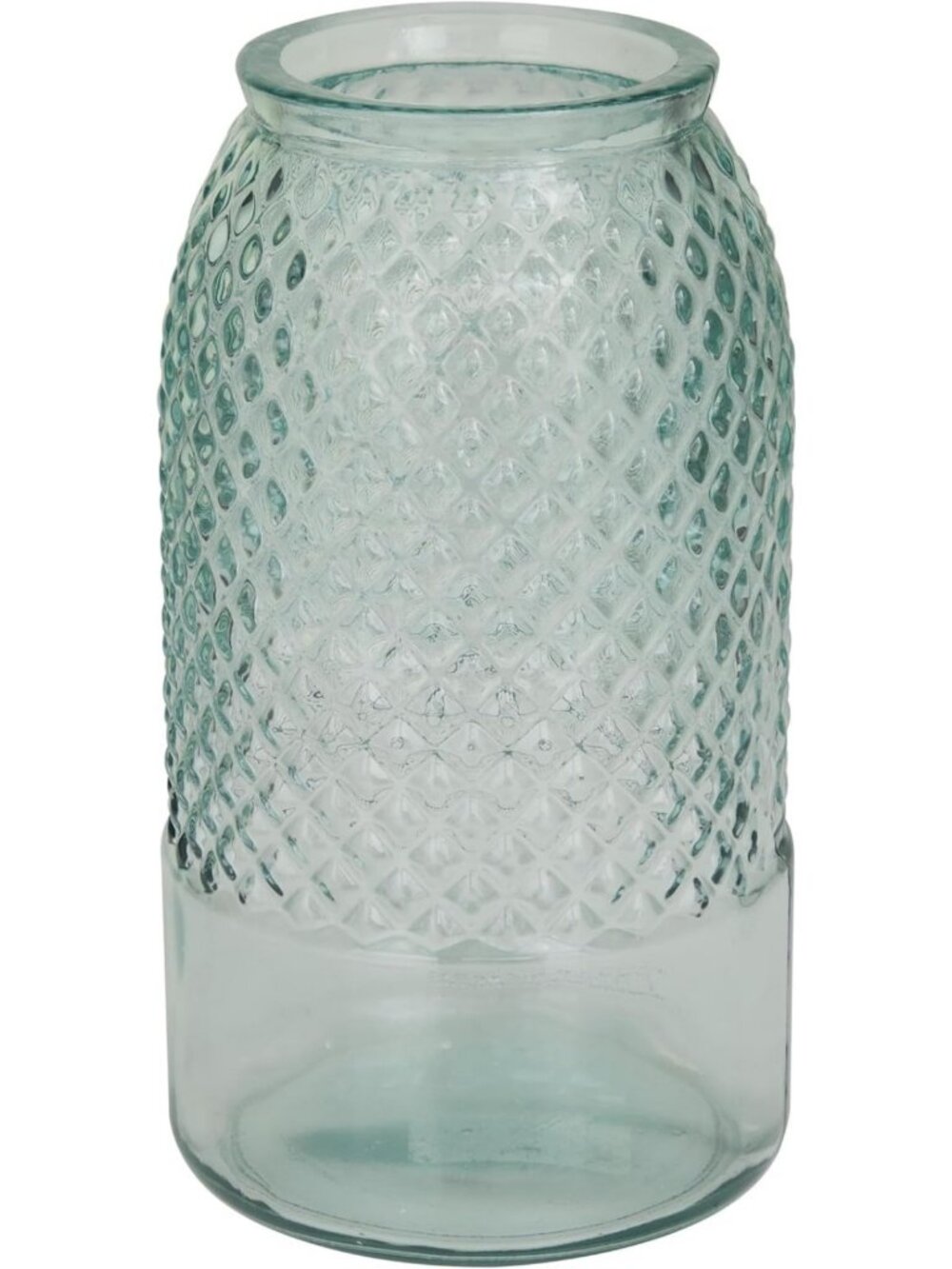 Recycled Glass Decorative Vase & Keepsake Box - Spanish Style, 6x6x11, Blue